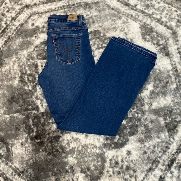 Levi’s Perfectly Slimming Boot Cut Vintage Jeans Size 4 Dark Blue No Holes - Picture 5 of 10